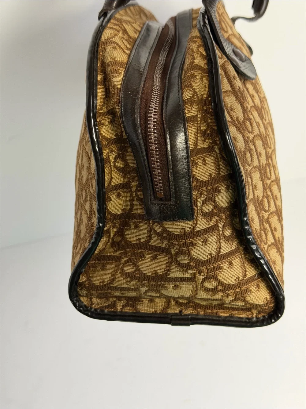 Vintage Christian Dior Iconic Trotter Brown Boston Bag